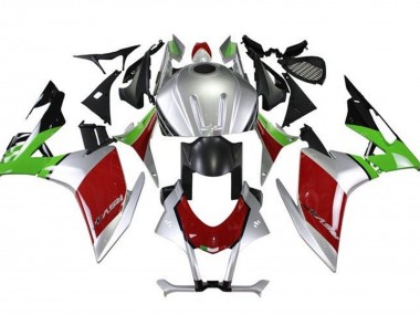 Argent Noir Rouge Vert Carénage Moto Aprilia RSV4 1000 2009-2015 Pas Chère