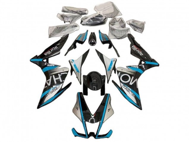 Argent Noir Bleu Carénage Moto Aprilia RSV4 1000 2009-2015