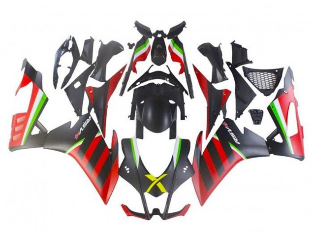 Noir Mat Rouge Vert Bande Carénage Moto Aprilia RSV4 1000 2016-2020