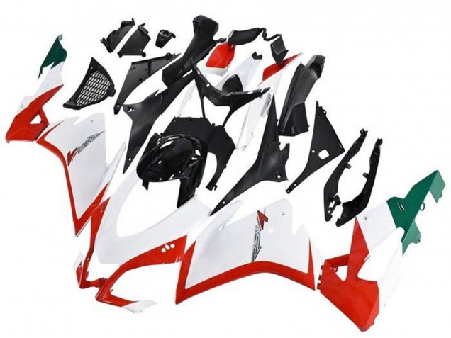 Blanc Rouge Vert Noir Carénage Moto Aprilia RSV4 1000 2016-2020