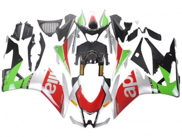 Argent Rouge Noir Vert Carénage Moto Aprilia RSV4 1000 2016-2020