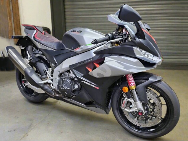 Argent Brillant Noir Mat Carénage Moto Aprilia RSV4 1100 2021-2024