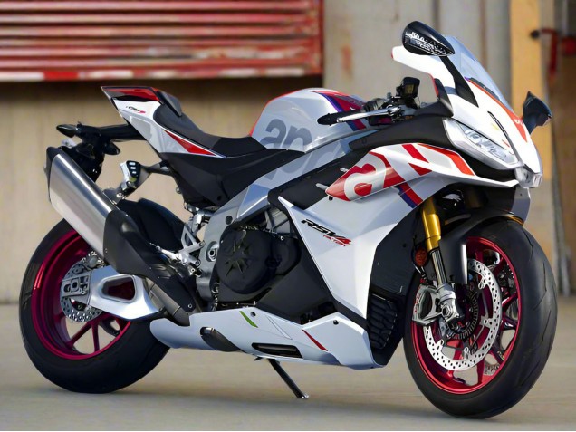Blanc Rouge Bleu Carénage Moto Aprilia RSV4 1100 2021-2024