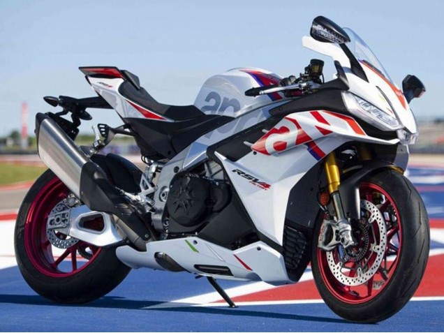 Blanc Rouge Bleu Carénage Moto Aprilia RSV4 1100 2021-2024