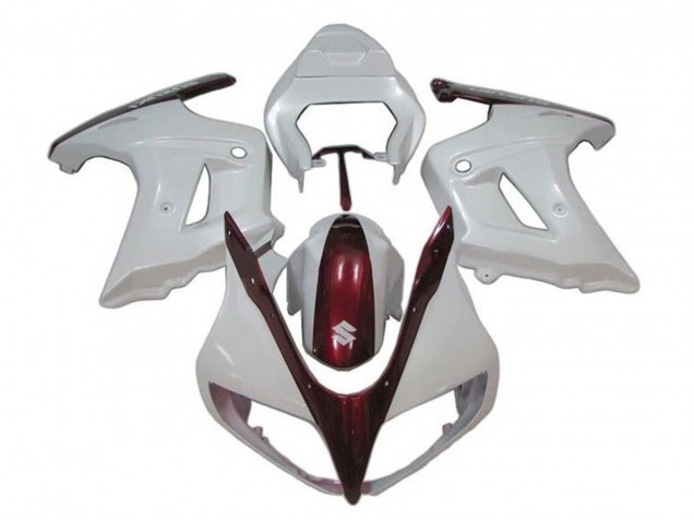 Blanc Bonbon Rouge Carénage Moto Suzuki SV650 2003-2013