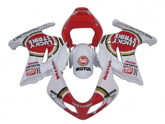 Blanc Rouge Lucky Strike Carénage Moto Suzuki SV650 2003-2013
