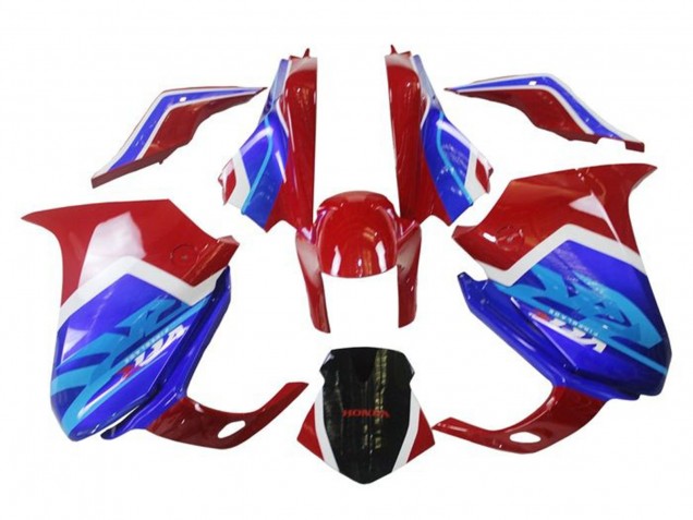 Blanc Rouge Bleu Carénage Moto Honda VFR 1200 2010-2016