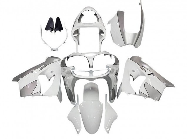 Blanc Argent Carénage Moto Kawasaki ZX9R 2000-2001