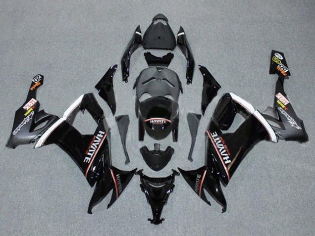 Noir Brillant Rouge Blanc Hayate Carénage Moto Kawasaki ZX10R 2008-2010