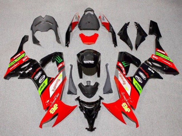 Rouge Vert Noir Jaune Carénage Moto Kawasaki ZX10R 2008-2010