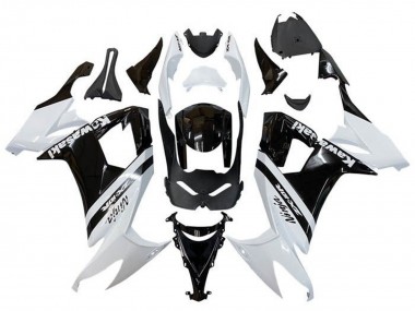 Blanc Noir Brillant Bande Carénage Moto Kawasaki ZX10R 2008-2010 Pas Chère