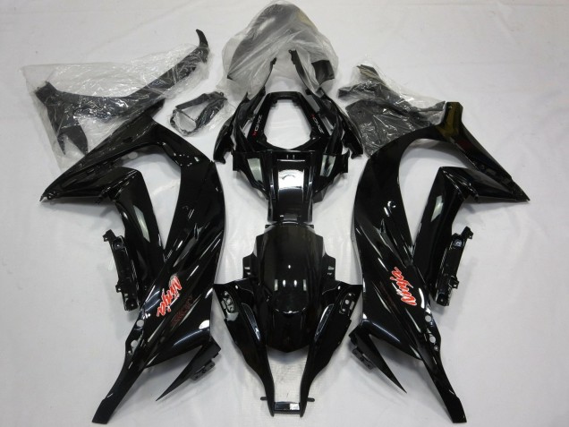Noir Brillant Rouge Carénage Moto Kawasaki ZX10R 2011-2015