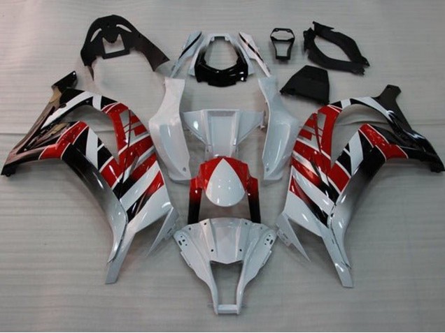 Blanc Rouge Noir Bande Carénage Moto Kawasaki ZX10R 2011-2015