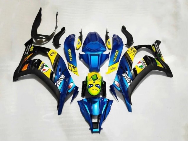 Bleu Jaune Requin Carénage Moto Kawasaki ZX10R 2016-2020