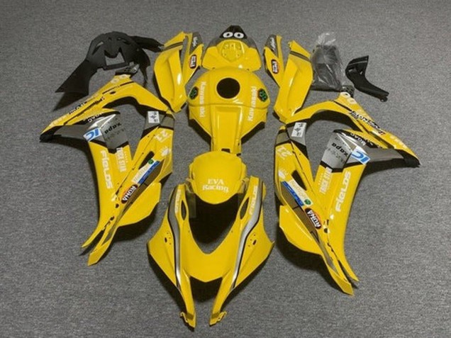 Jaune Bleu Blanc Trick Star EVA Courses Carénage Moto Kawasaki ZX10R 2016-2020