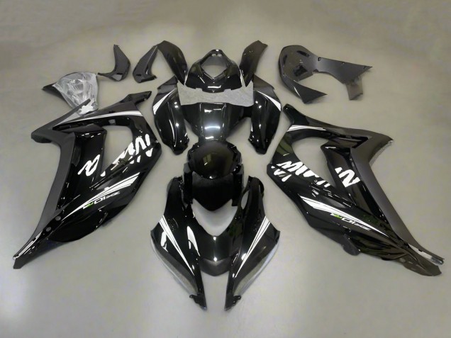 Noir Brillant Blanc Bande Carénage Moto Kawasaki ZX10R 2016-2020