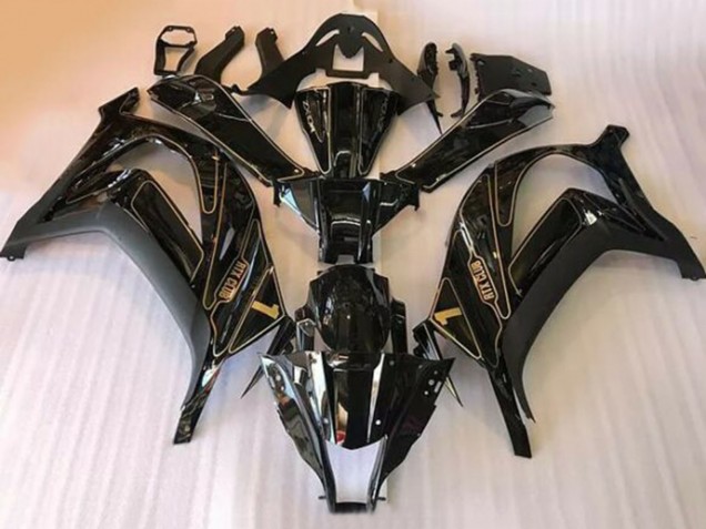 Noir Brillant Or Carénage Moto Kawasaki ZX10R 2016-2020