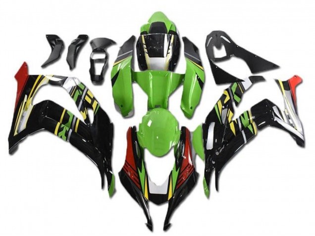 Vert Rouge Jaune Noir Carénage Moto Kawasaki ZX10R 2016-2020