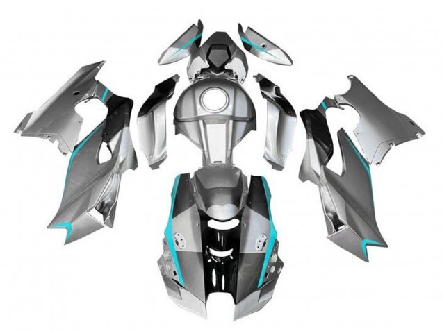 Argent Gris Noir Bleu Carénage Moto Kawasaki ZX10R 2021-2025