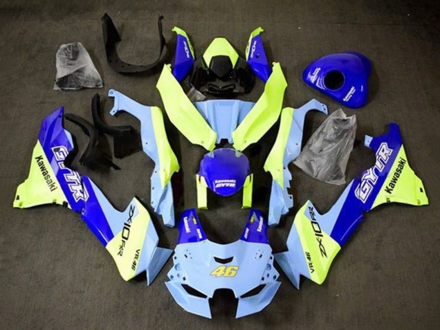 Bleu Jaune GYTR 46 Carénage Moto Kawasaki ZX10R 2021-2025
