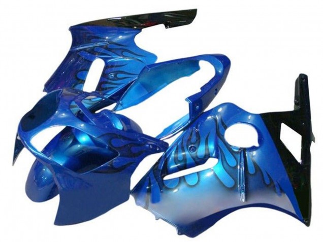 Bleu Noir Flamme Carénage Moto Kawasaki ZX12R 2000-2001