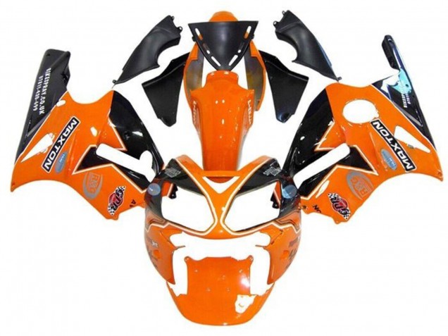 Orange Noir Blanc Maxton Carénage Moto Kawasaki ZX12R 2000-2001
