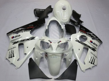 Blanc Perle Noir Elf Monstre Energy Carénage Moto Kawasaki ZX12R 2000-2001 Pas Chère