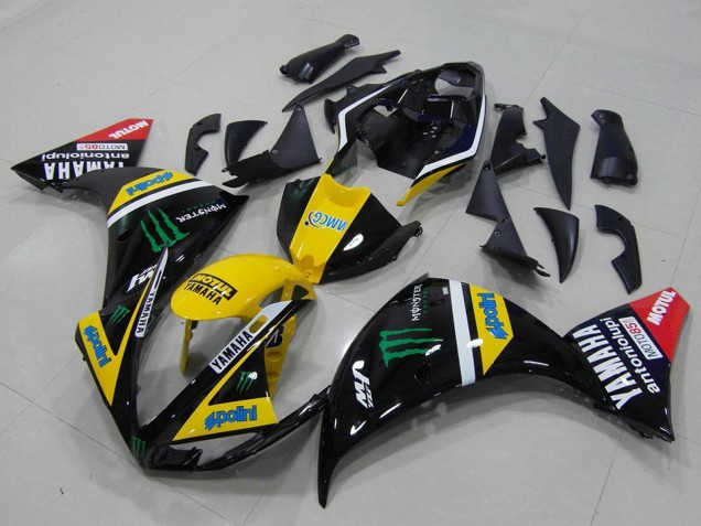 Jaune Blanc Noir Rouge Vert Monstre Carénage Moto Yamaha YZF R1 2012-2014