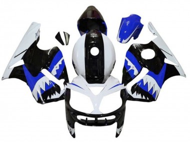 Blanc Noir Bleu Requin Carénage Moto Kawasaki ZX12R 2000-2001 Pas Chère