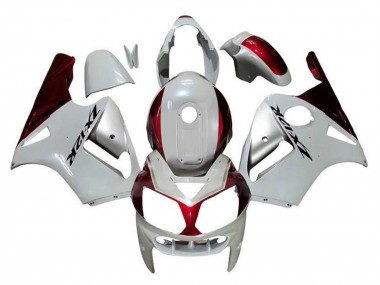 Blanc Argent Rouge Noir Carénage Moto Kawasaki ZX12R 2000-2001 Pas Chère