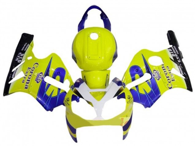 Jaune Blanc Bleu Corona Extra Carénage Moto Kawasaki ZX12R 2000-2001