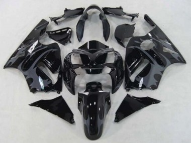 Noir Brillant Gris Tribal Carénage Moto Kawasaki ZX12R 2002-2006 Pas Chère