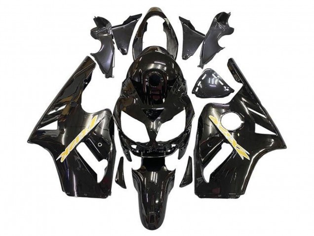 Noir Brillant Or Carénages Moto Kawasaki ZX12R 2002-2006