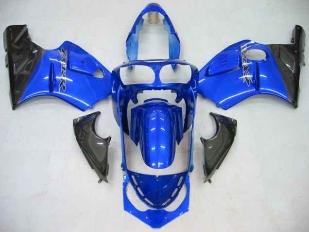 Bleu Noir Brillant Carénages Moto Kawasaki ZX12R 2002-2006