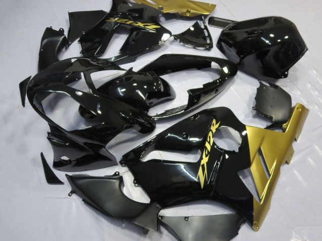 Noir Brillant Or Carénage Moto Kawasaki ZX12R 2002-2006