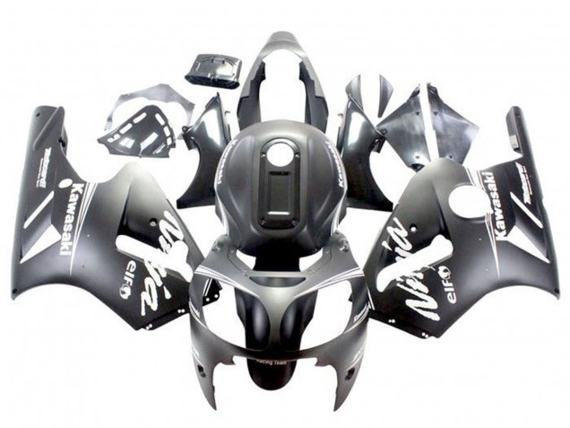 Noir Mat Blanc Carénage Moto Kawasaki ZX12R 2002-2006