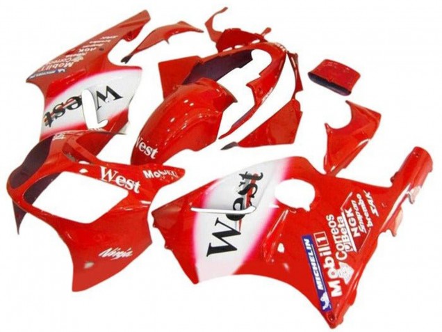 Rouge Blanc West Carénage Moto Kawasaki ZX12R 2002-2006