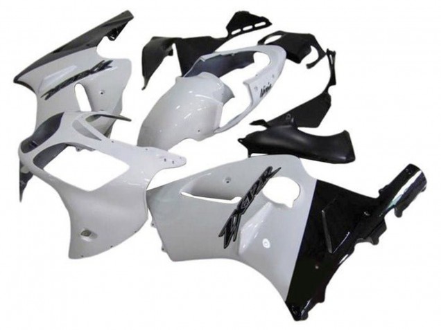 Blanc Noir Brillant Carénage Moto Kawasaki ZX12R 2002-2006