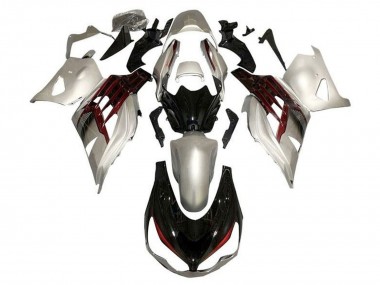 Argent Noir Brillant Rouge Carénage Moto Kawasaki ZX14R ZZR1400 2012-2024 Pas Chère