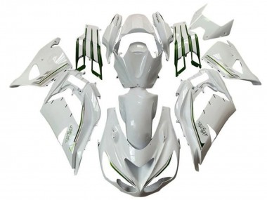 Blanc Vert Argent Bande Carénage Moto Kawasaki ZX14R ZZR1400 2012-2024 Pas Chère