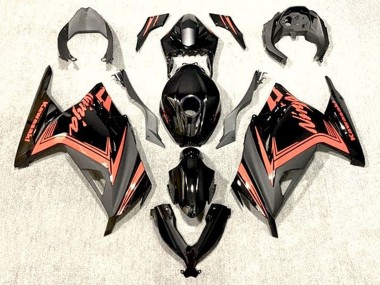 Noir Brillant Orange Carénage Moto Kawasaki EX300 2013-2024 Pas Chère