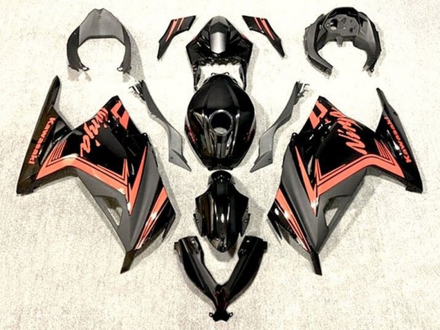Noir Brillant Orange Carénage Moto Kawasaki EX300 2013-2024
