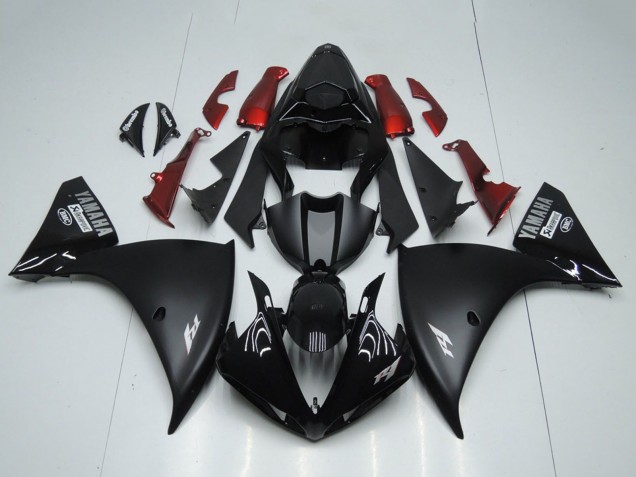 Noir Brillant Noir Mat Rouge Carénage Moto Yamaha YZF R1 2012-2014