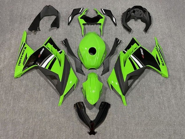 Vert Blanc Noir Bande Carénages Moto Kawasaki EX300 2013-2024