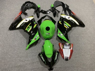 Vert Noir Blanc Jaune Rouge Carénage Moto Kawasaki EX300 2013-2024 Pas Chère