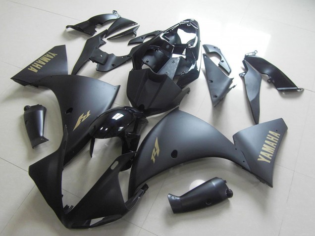 Noir Brillant Noir Mat Or Décalque Carénages Moto Yamaha YZF R1 2012-2014