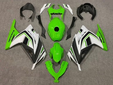 Vert Blanc Noir Bande Carénage Moto Kawasaki EX300 2013-2024 Pas Chère