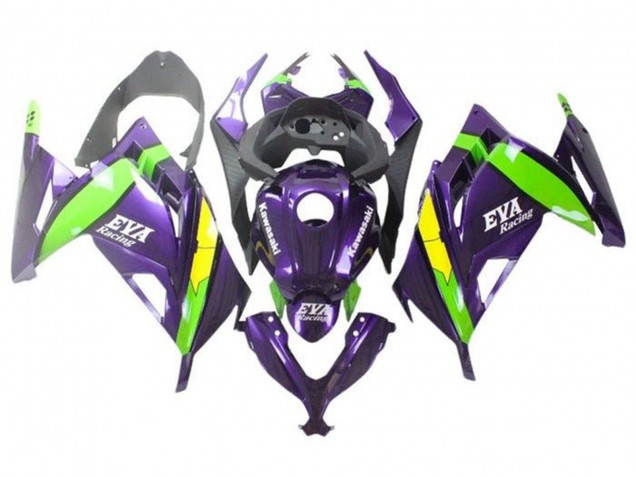 Violet Vert Jaune EVA Courses Carénage Moto Kawasaki EX300 2013-2024