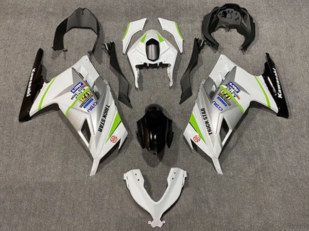 Blanc Argent Vert Noir Carénage Moto Kawasaki EX300 2013-2024