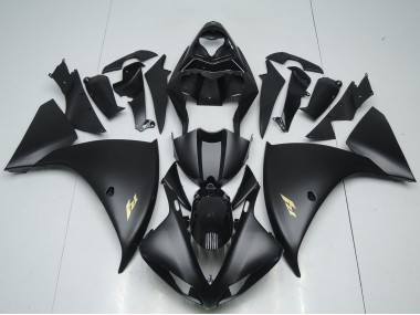 Noir Brillant Noir Mat Or Décalque Carénage Moto Yamaha YZF R1 2012-2014 Pas Chère
